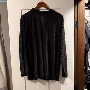 Lane Bryant Black Sheer Blouse
